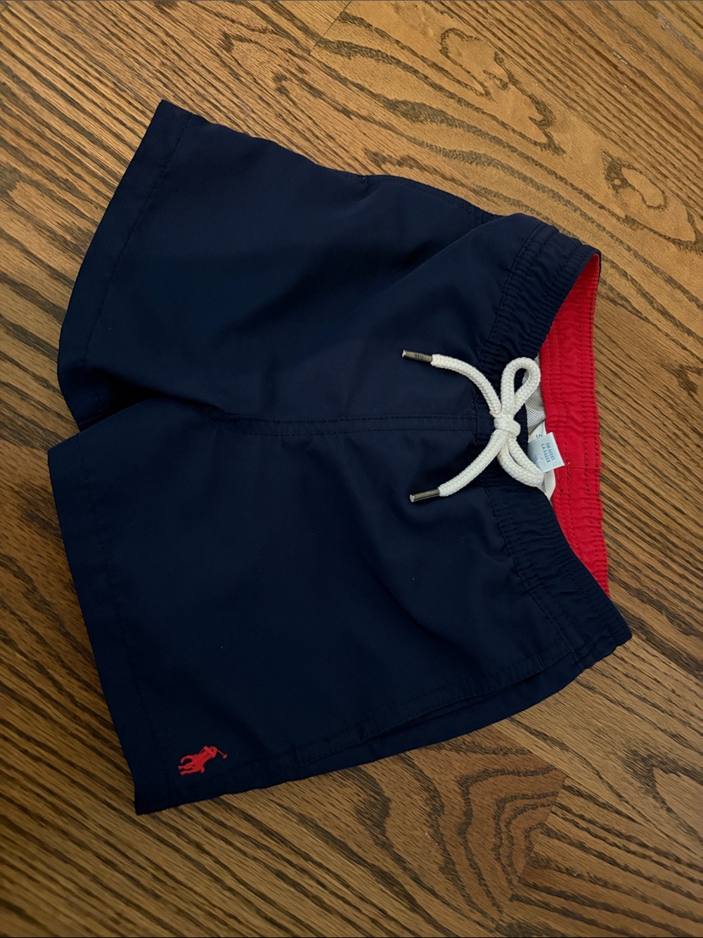 Ralph Lauren Navy Swim Trunks with Red Liner